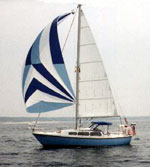 Catalina 27 full-batten main and asymmetrical spinnaker